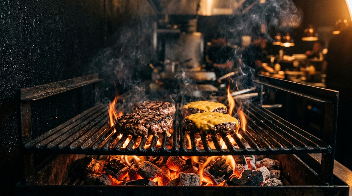Burgery na ruszcie węglowym